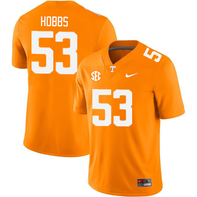 Men #53 Daevin Hobbs Tennessee Volunteers College Football Jerseys Stitched Sale-Orange